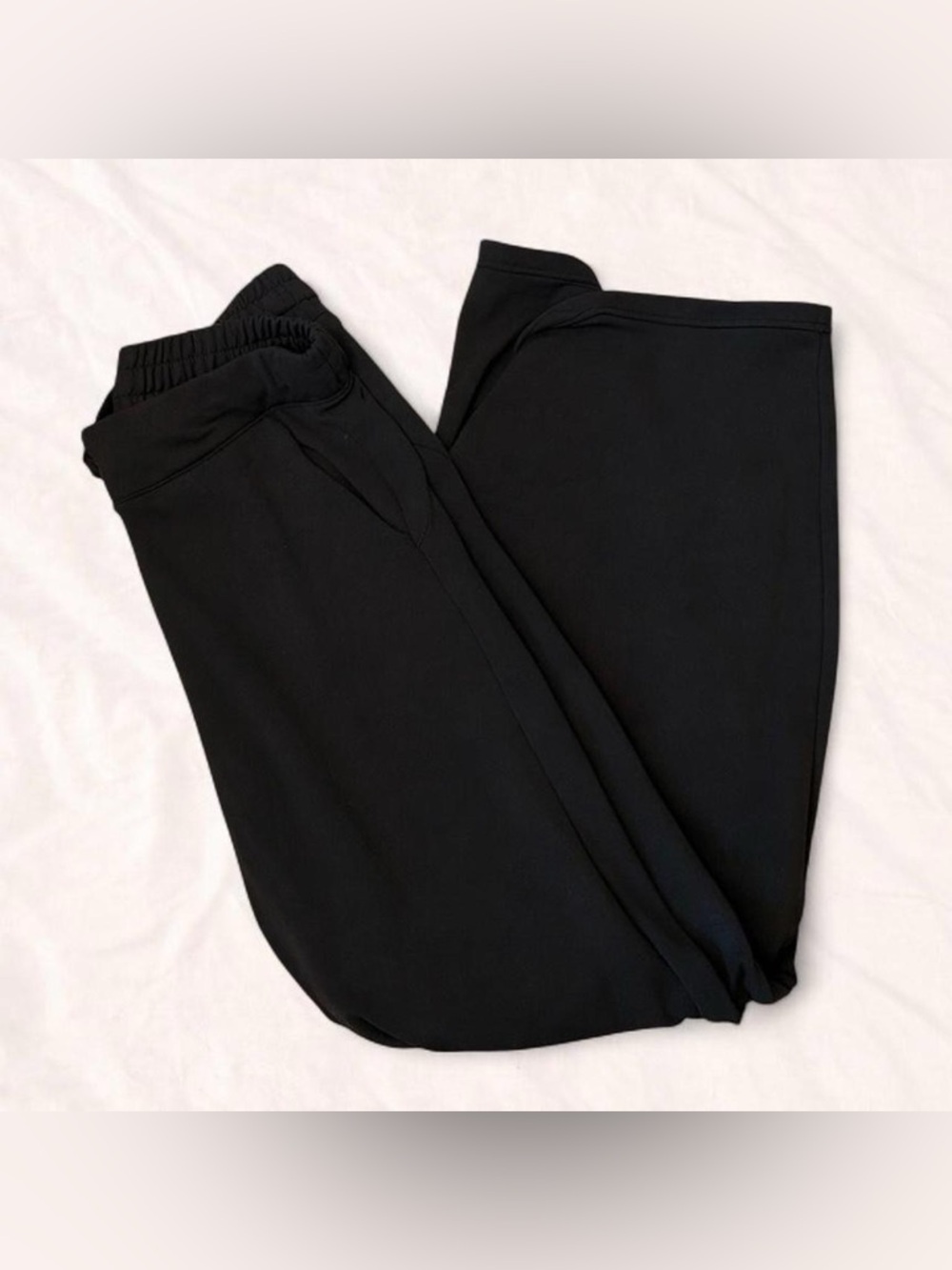 Quince Black Straight Leg Sweatpants Bleach Dyed Size M